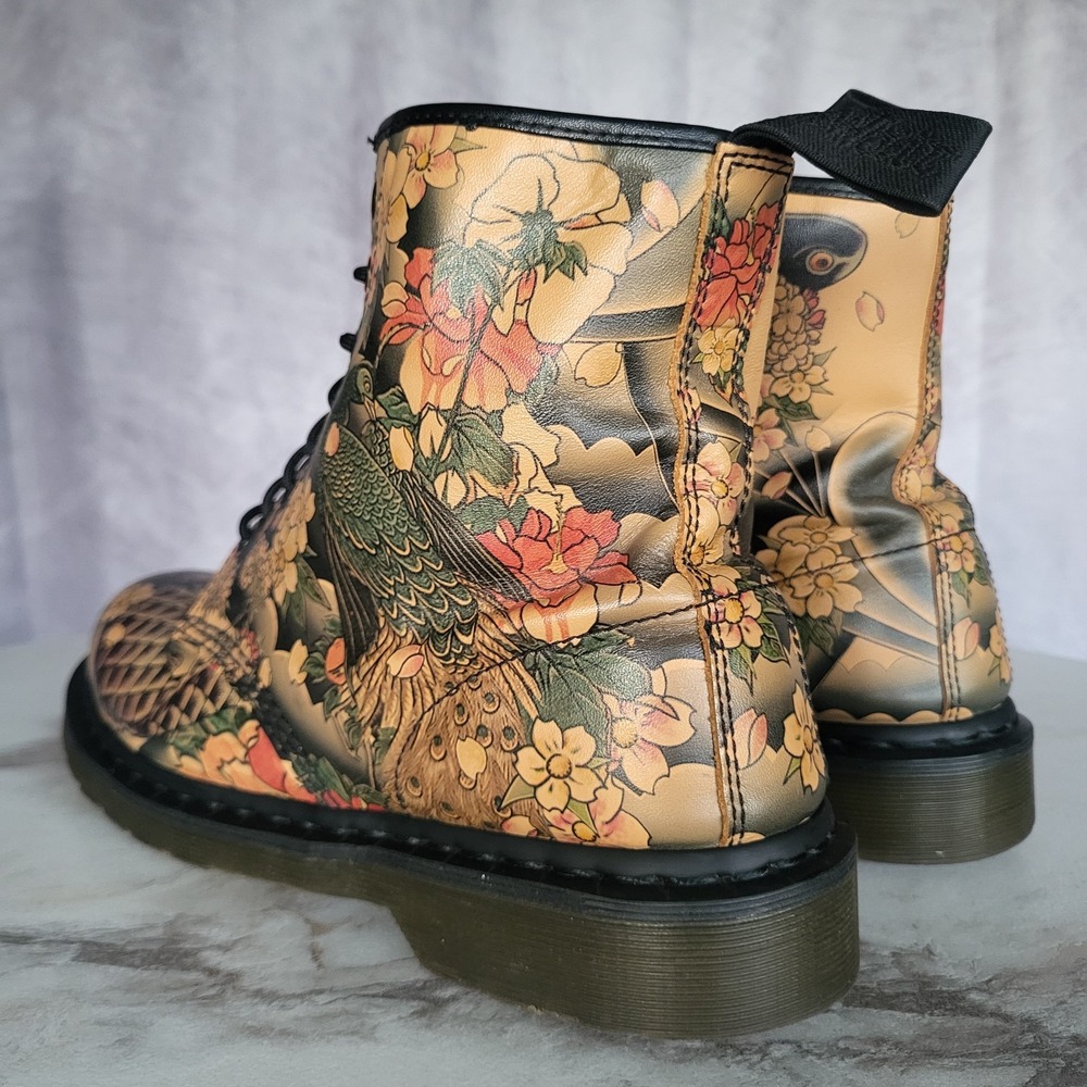 Dr. Martens 1460 x Evisu Japanese Koi Fish Tatoo Sleve Boots Size 12 M - Picture 6 of 16